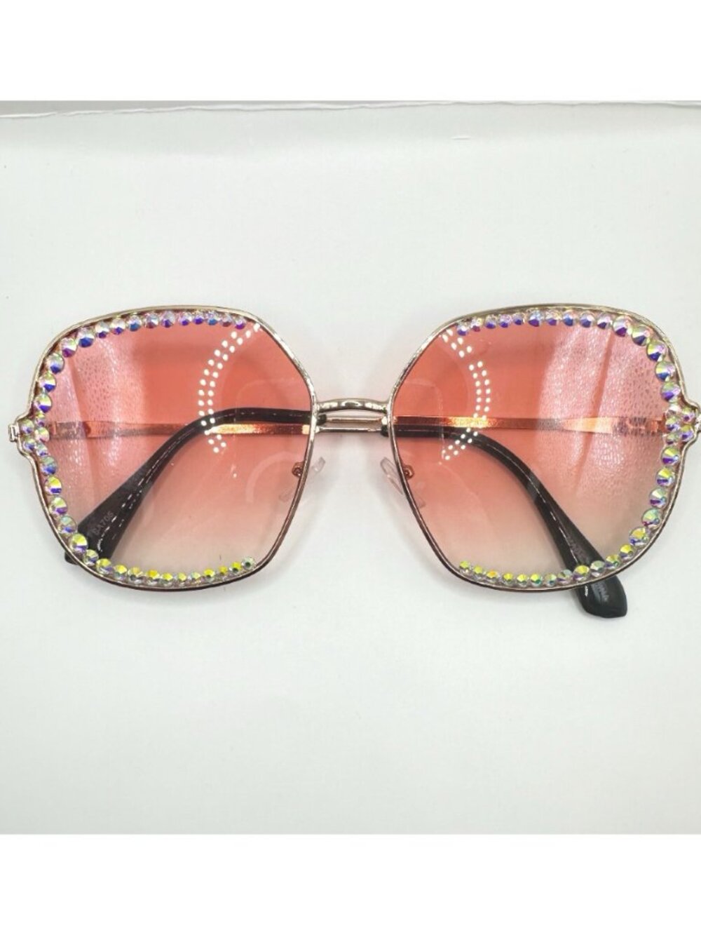 Oversized Square Fashion Sunglasses with light pink Gradient Lenses - Picture 2 of 3